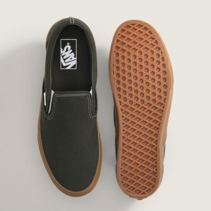 Vans Slip On Olive Gum Sole   Vn000dahfrn