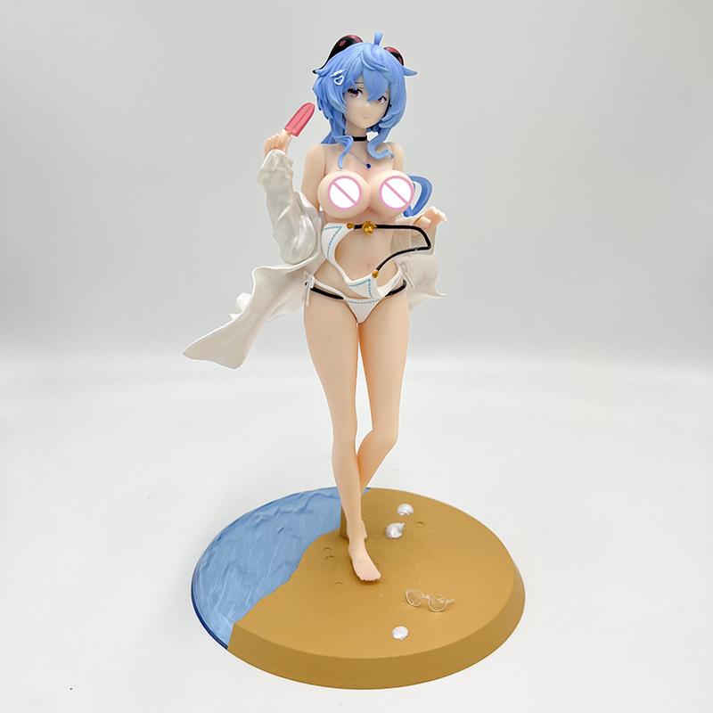 22CM Impact Anime Figure Ganyu Sexy Girl Figure Swimsuit PVC Action Figure Model Doll Toys for Children Christmas Gift