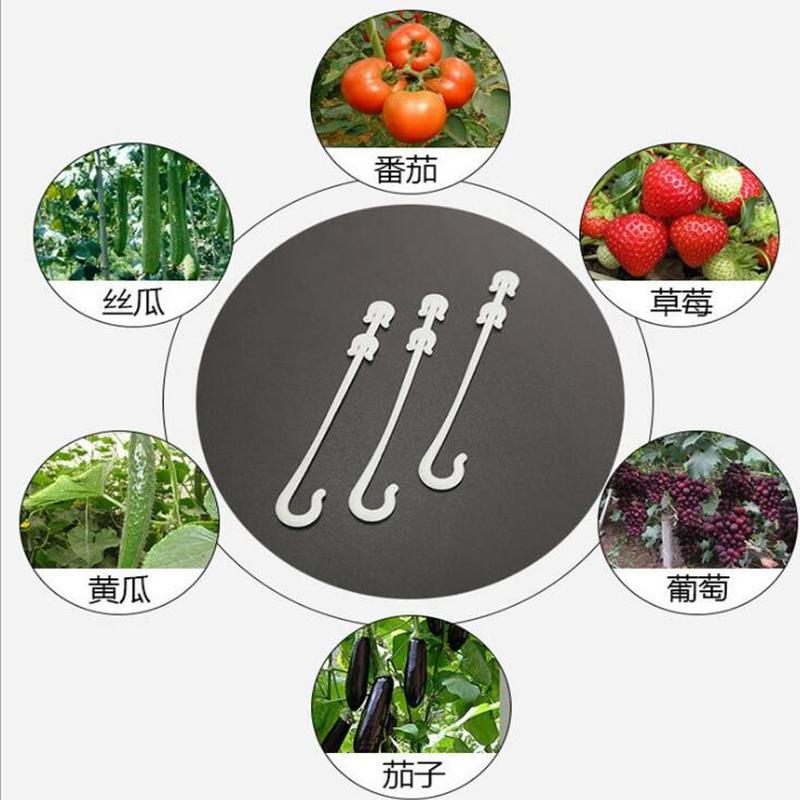 50pcs Plastic Plant Fixing Clips Tomato Support Clips Grape Rack Mesh Fasteners Gardening Agricultural Bundling Line Cages