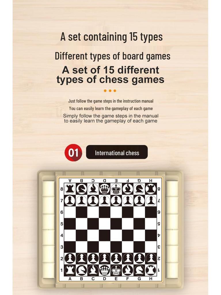 All-in-One Educational Board Game Set: Flying Chess, Chinese Chess, Beast Chess, Checkers, Gomoku, Reversi