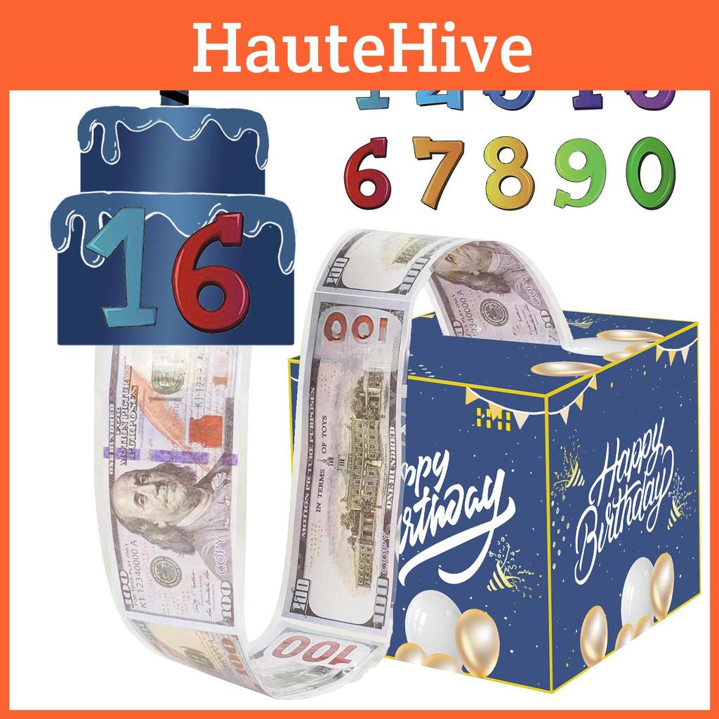 Zahlengeburtstag Blaue Geschenkbox für Jubiläumsfeiern und Eventdekoration