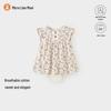 Infant Girl's Flutter Sleeve Cotton Romper Dress