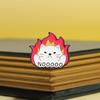 Unique Cartoon Lazy Cat Brooch Creative Flame Design Badge For Decoration Stylish