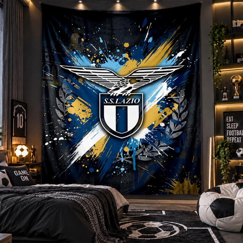 Wall Hanging Tapestry Lazio FC Print Cloth for Living Room Bedroom Home Decor