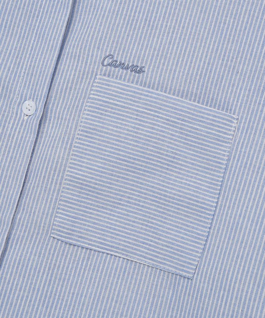CNVS All Day Oversized Striped Shirt_Light Blue