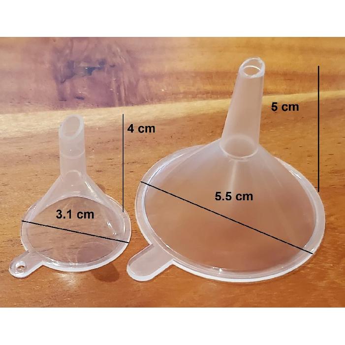 Trichter Sortiment Set mit 5 Mini, Klein bis Groß Plastiktrichter für Küche Flüssigkeit Gewürze Pulver Kosmetiklotion Ätherische Öle