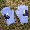 Kids' Dinosaur Woolen Gloves: Thick, Warm, Knitted Five-Finger Gloves for Boys and Girls