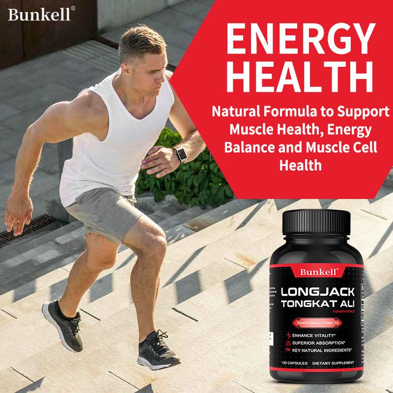 Longjack Tongkat Ali Extrakt 500 mg Nahrungsergänzungsmittel, 120 Kapseln pro Flasche