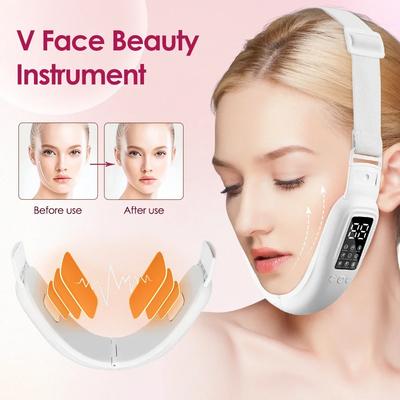 Face V-Line Lifter Face Lifting Belt Face Slimming Vibration Massager 15 Levels 8 Mode Hot Compres Facial Beauty Instrument