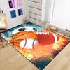 Basketball Rug for Boys Bedroom Kids Football Carpet Water Fire Sports Rugs for Boys Bedroom Baseball, Soccer Rug for Playroom