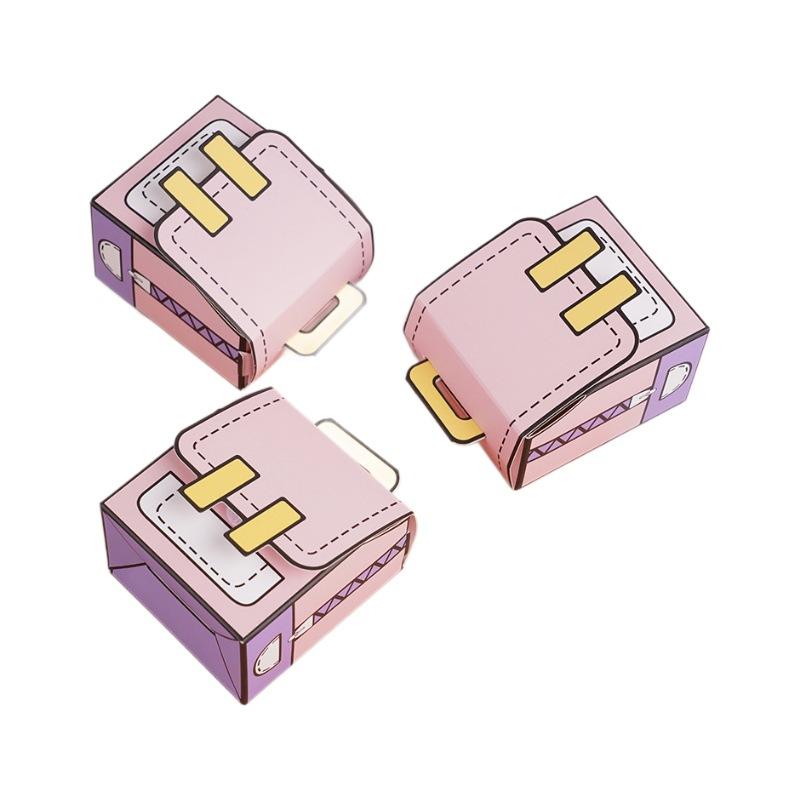 Paper Cartoon School Bag Gift Box Candy Box Children'S Day Birthday Gift Play House Doll House Small Carton