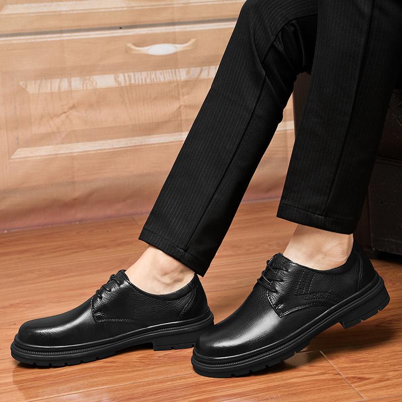 Outdoor Safety Tooling Shoes Genuine Leather Office Shoes Handmade Casual Oxford Shoes Lace Up Thick Bottom Wear-resisting Flats