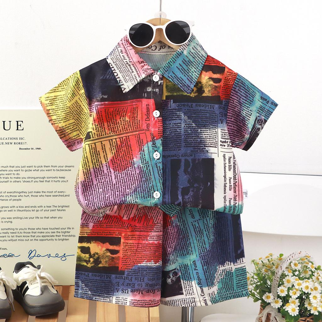 Children's Short-sleeved Short Pants And Shirt Set - Summer Boys' Casual Outfit