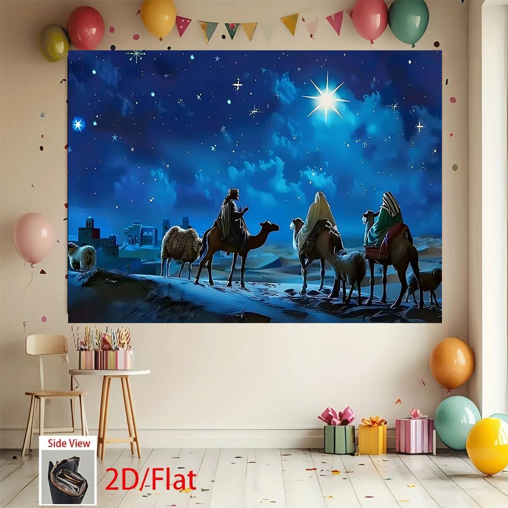 1pc Starlight Christmas Scene Background Banner Suitable for Christmas Party Decoration Garden and Home Decoration