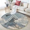 Grey Wolf pattern round rug,Carpet Rug for Living Room Bedroom Playroom ,Non-slip Floor Mat,Holiday Gifts and Birthday Gifts.
