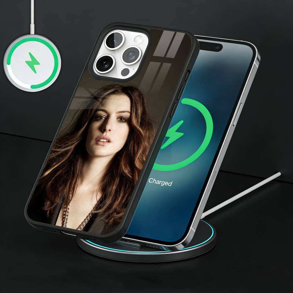 Actor A-Anne Hathaway Phone Case For iPhone17,16,15,14,13 Plus,Pro Max Magnetic For Magsafe Wireless Charging