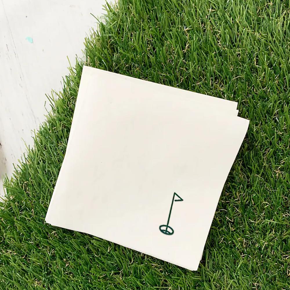 

Golf Theme Cocktail Napkins Green White Golf Tee Napkins Golf Birthday Bachelor Party Anniversary Luncheon Table Decoration gift 20pcs 33x33cm