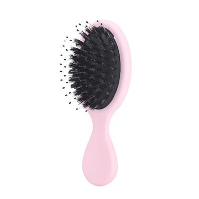 Pig Bristle Paddle Brush Mini Massage Comb Portable Pocket Wet Brush  Holiday Vocation