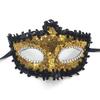 Lace Handheld Masquerade Masque with Stick Butterfly Sequin Half Face Eye Cushion for Women Carnival Venetian Prom Halloween Cosplay Parties
