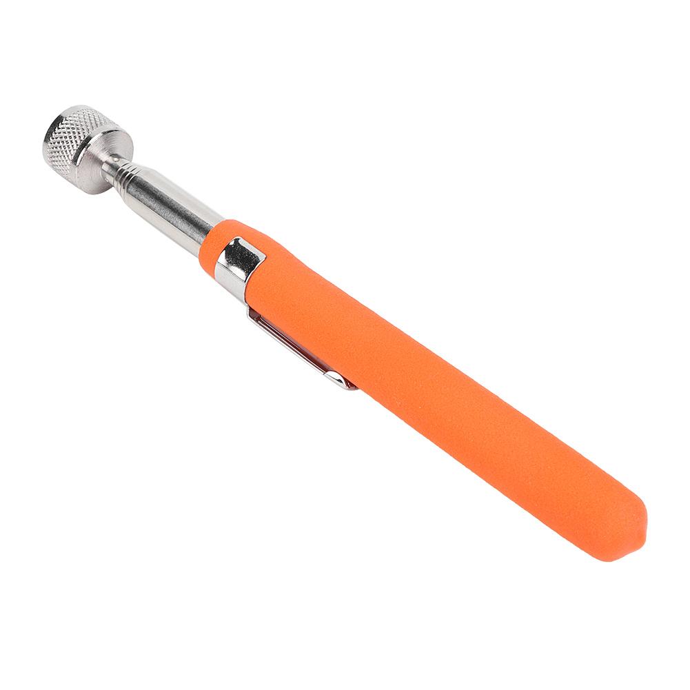 Non slip Magnetic Telescopic Retractable Pickup Stick Pick up Tool with LED Light Orange
