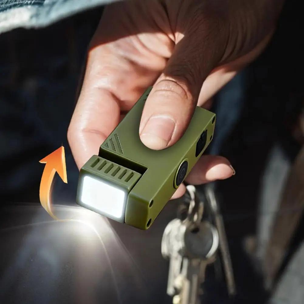 C9 Portable Mini Flashlight with High Brightness, Adjustable Angle, Rechargeable, Multifunctional Red and Blue Warning Outdoor Work Light