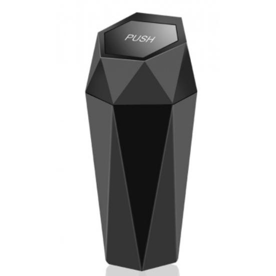 Car Trash Can with Lid Leakproof Car Dustbin Diamond Shape Waterproof Garbage Bin Mini Trashcan Car Vehicle Waste