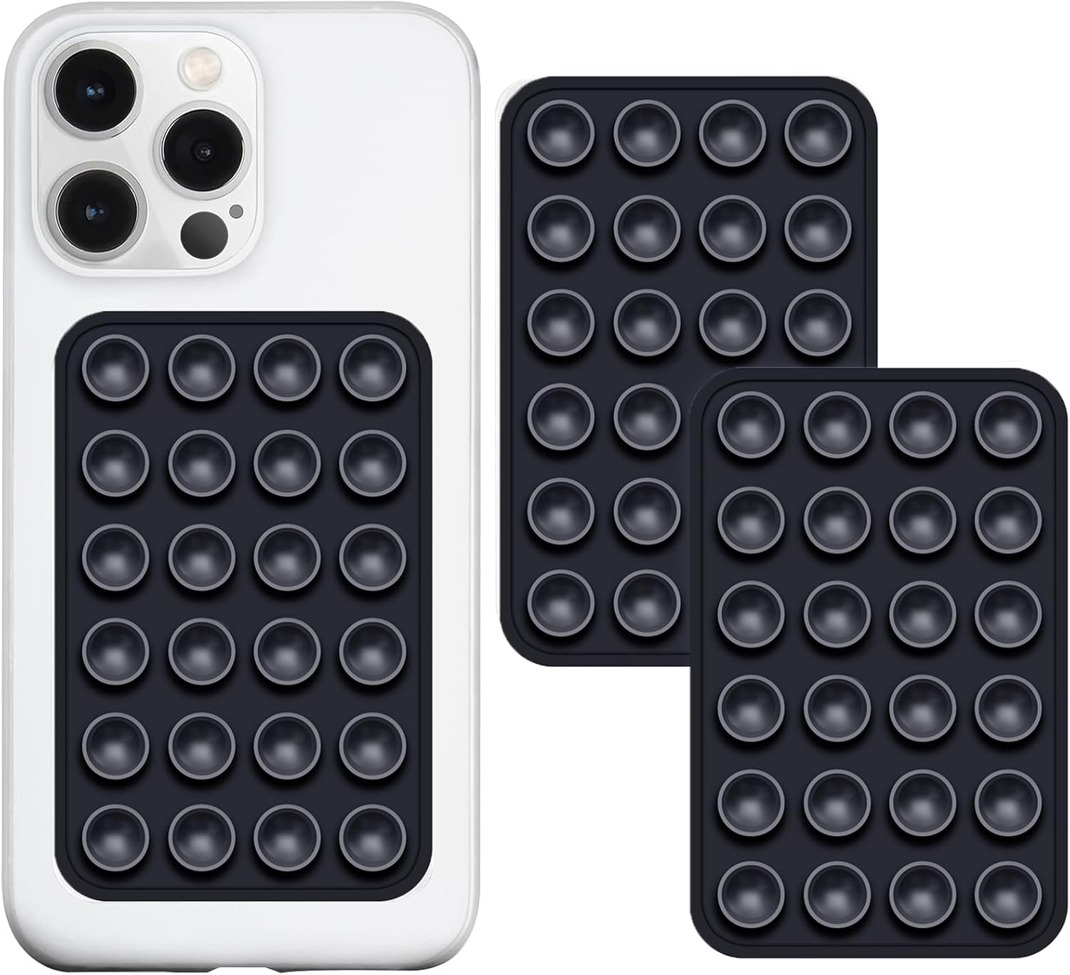 

2 Pack Silicone Suction Phone Case Mount, Non Slip Sticky Phone Grip for CellPhone, Strong Grip Holder for Selfies and Videos