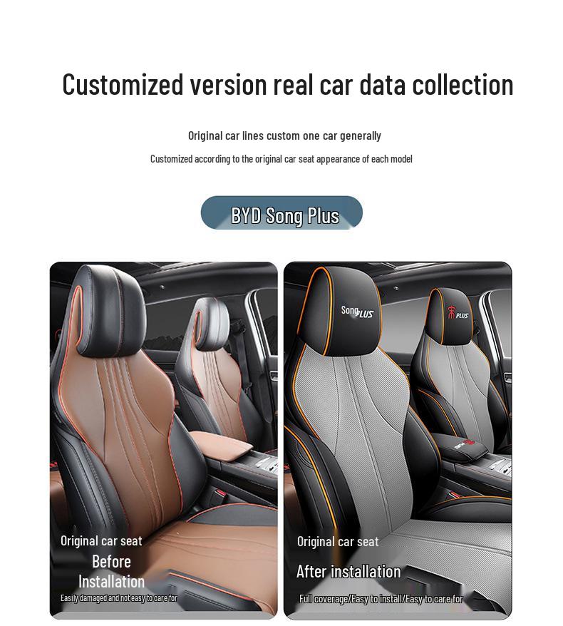 BYD Song PLUS Universal Leather Car Seat Cushion Cover - All Seasons, Full Wrap Design