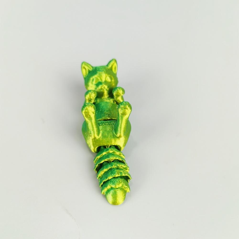 3D Printing Lying Posture Cute Cat Toy Funny Simulation Cat Animal Joints Movable Figure Model Desktop Ornament Kids Toy Gift