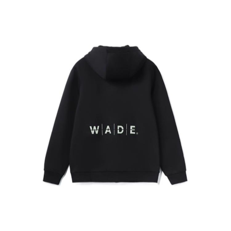 Li-Ning Wade Series Solid Color Plush Warm Zip-Up Hoodie Men Outerwear Black AWDR843-1