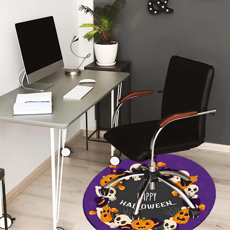 

1pc Office Carpet Chair Mats Halloween Skulls Pumpkins Party Decorations Perfect for Decorating Office Chairs, Living Rooms, Or Bedrooms.YDT004 80cm by 80cm