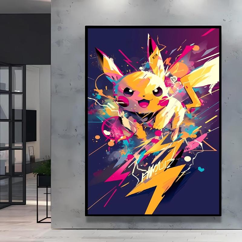 Canvas Art Wall Painting Posters Pokemon Images Pikachu Decor Painting Home Decoration Living Room Decor Paintings Kids Gift