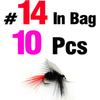 MNFT 10Pcs Various Dry Fly Fishing Lure Trout Salmon Dry Flies Fish Hook Size #6 #10 #12 Nymph Mosquito Lures Fishing Tackle