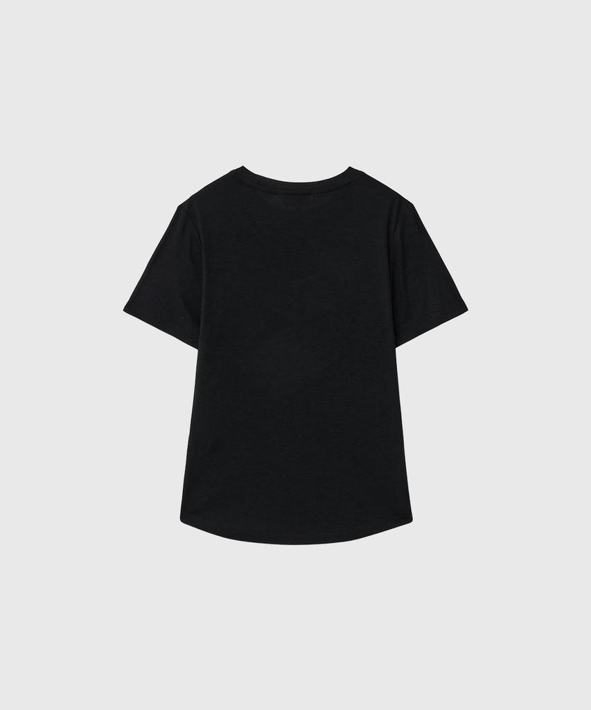 GENERALIDEA Acetate Round Neck T-Shirt [Black] / Gf2Lts509