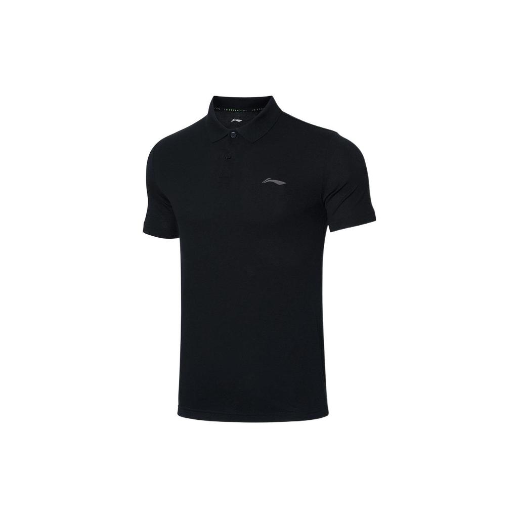 Li Ning Training Series Breathable Short Sleeve Polo Shirt Men tops Black APLR005-1