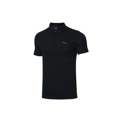 Li Ning Training Series Breathable Short Sleeve Polo Shirt Men Tops Black APLR005-1