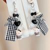 Pink Cartoon Cat Phone Charm & Heart Fur Ball Keychain Pendant