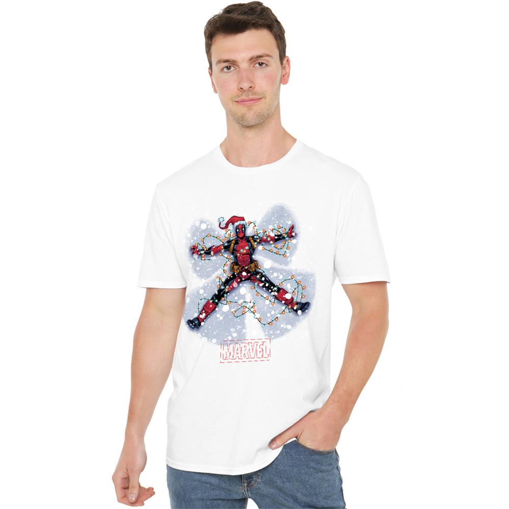 Deadpool Unisex Adult Snow Angels Christmas T-Shirt