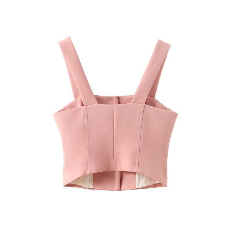 Fashion Style 2024 Summer New Arrival Women's Clothing Fashion Wide Strap Silm Short Top High Waist Culottes 3463331