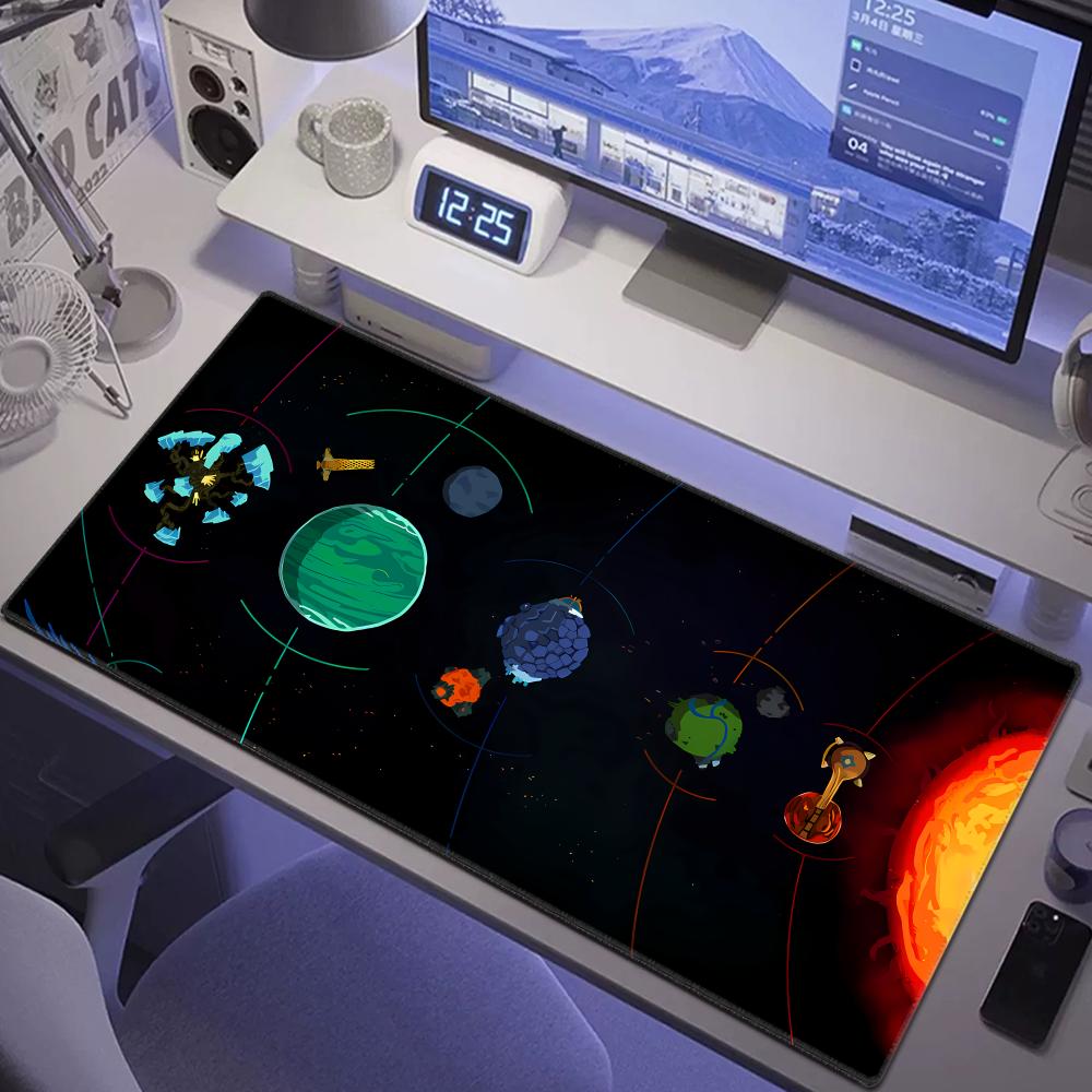 Mouse Pad Anime Keyboard Pad Laptop Outer Wilds Solar System Desk Mat PC Gaming Accessories Natural Rubber HYBXAXC XXL Carpet