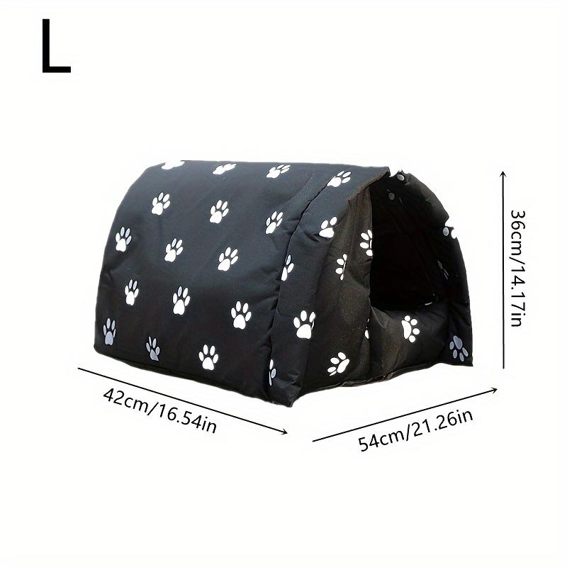 

Уличный домик для кошек с защитой от дождя и солнца, теплая палатка для бродячих и диких кошек, портативный и складной домик для собак для путешествий и кемпинга L-21.26*16.54*14.17in чёрный