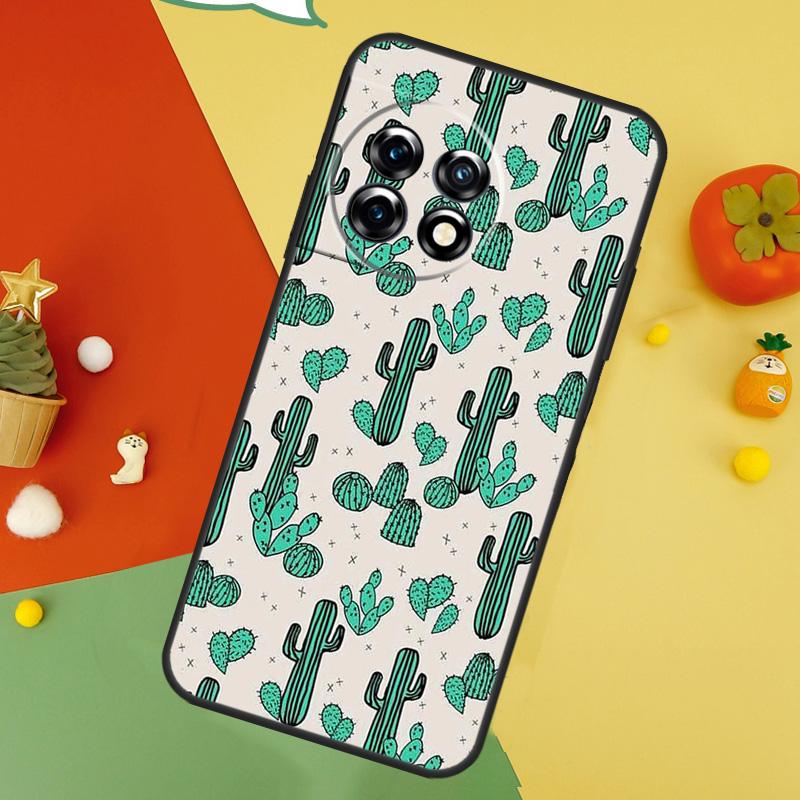 

Cactus Pattern Back Case For OnePlus 13 15 13R 13T 12 12R 11 10 10T 8T Nord 5 CE 4 2 3 Lite N20 N30 Cover OnePlus 13R