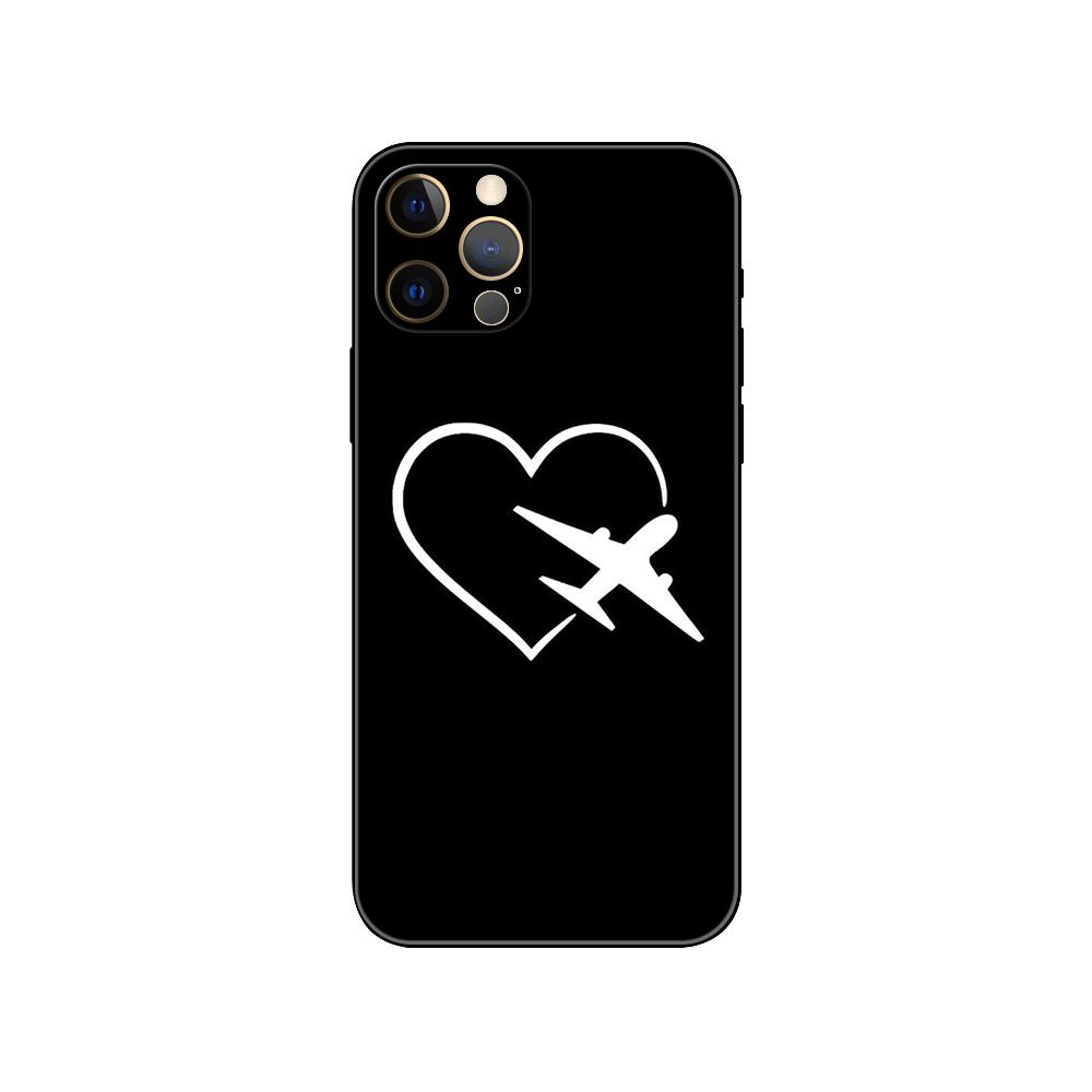Airplane Map Travel Phone Case for Iphone 5 5s Se 6 6s 7 8 Plus X 10 XR XS 11 12 13 Mini Pro MAX Black Tpu Back Cover