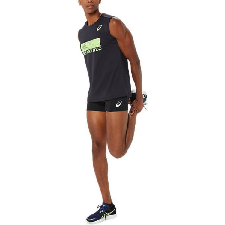 Asics Logo Print Slim Fit Elastic Waist Sports Shorts Men Shorts Black 2091A679-001
