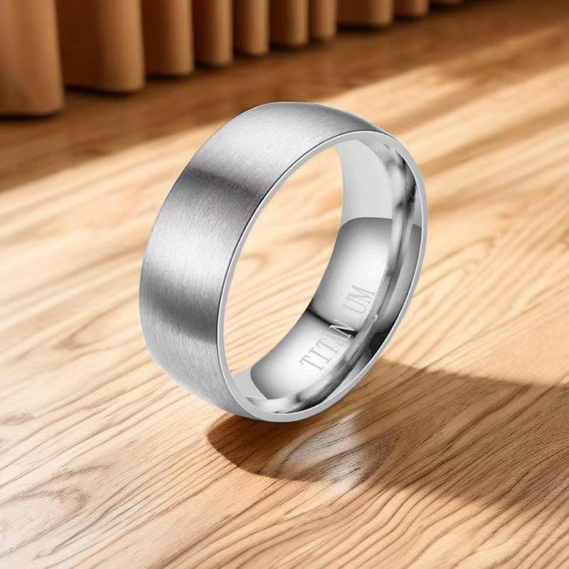 Women's 6mm Plain Titanium Steel Ring - Non-fading Ins Style Index Finger Band