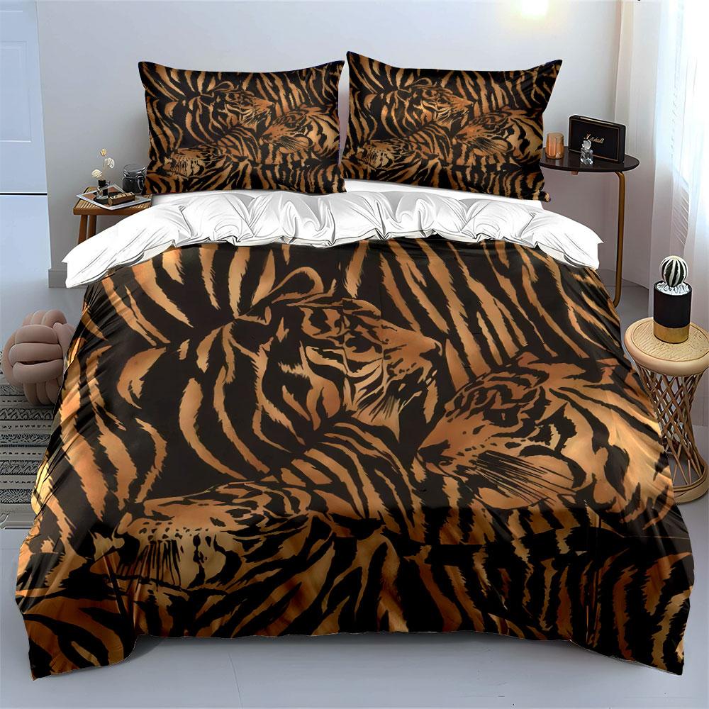 Set Biancheria da Letto con Fantasia Tigre. Diverse Misure per Bambini e Adulti, Raffinato Set Lenzuola 3 Pezzi, Regalo