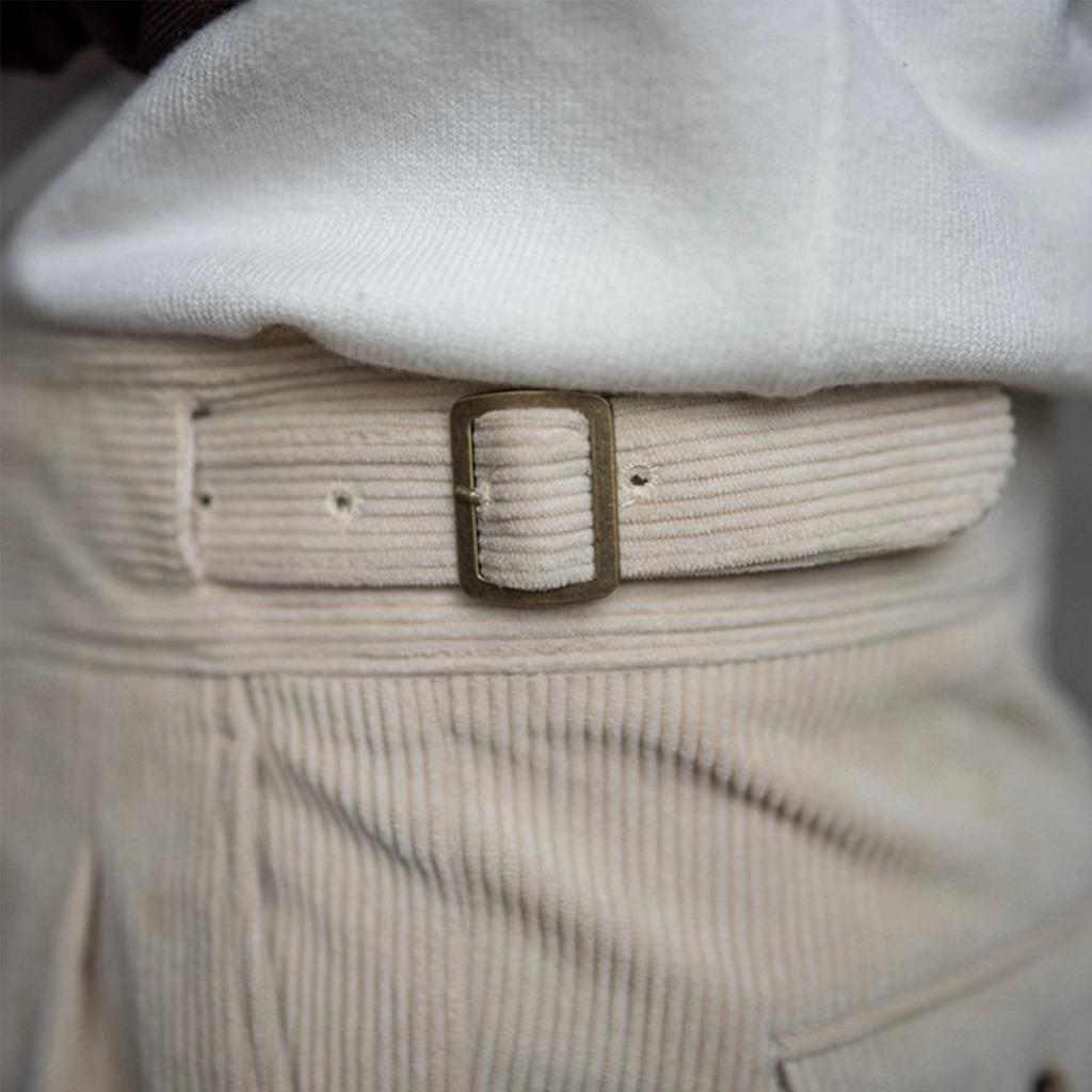 Męskie spodnie sztruksowe Naples o klasycznym kroju, vintage spodnie biznesowe proste z przodu z zakładkami