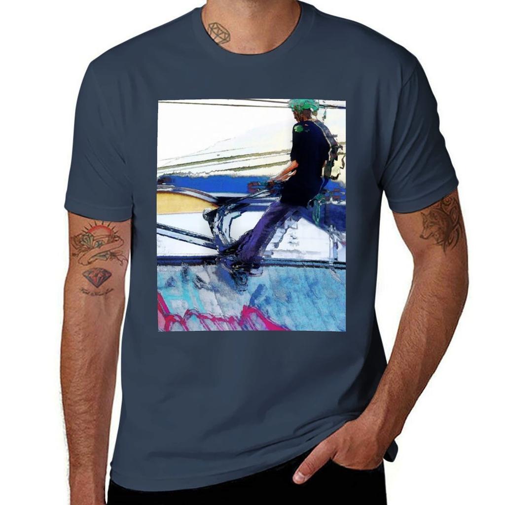 Hanging On Stunt Scooter Artwork Tshirt Casual Fashion Print Tee Top