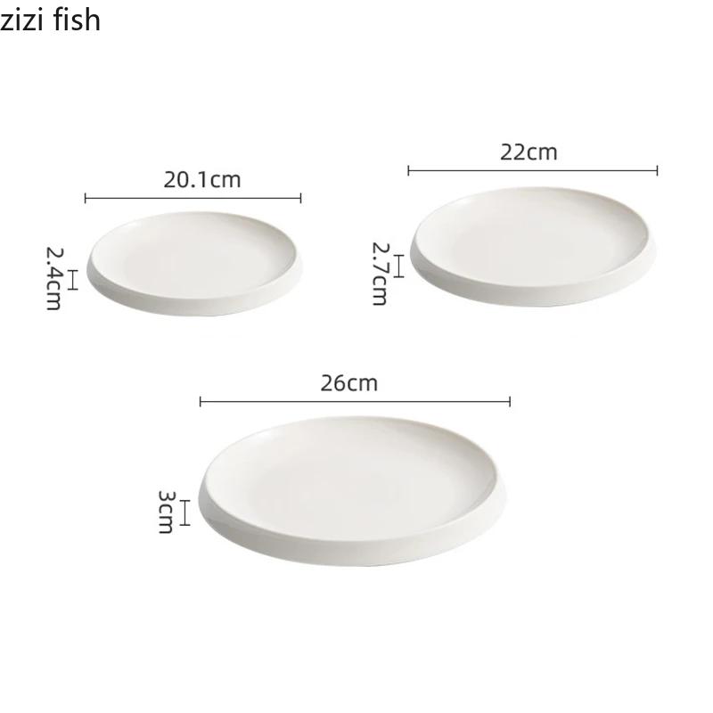 Farfurie ceramică neregulată de culoare solidă, farfurie pentru friptură de restaurant, farfurie pentru desert, farfurii pentru paste, farfurii de gătit, tacâmuri speciale