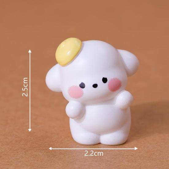 Miniature Dog Figurine for DIY Terrarium Dollhouse Decor Cute Resin Animal Statue for Fairy Garden Desktop Car Shelf Decoration Micro Landscape